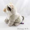 TRUDI grau beige hundesitting wolf plüsch 20 cm