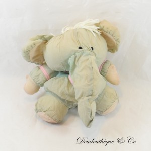 Puffalump-Elefantenplüsch aus grauem und grünem Fallschirm-Canvas 24 cm