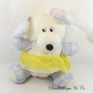 Vintage BIKIN Puffalump Puffalump Fallschirm Canvas Kleid Gelbe Herzfliege 40 cm