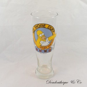 Homer SIMPSONS "No More Duff" Bicchiere Birra Vetro Trasparente 2003 23 cm