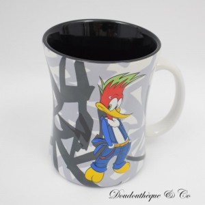 Woody Woodpecker PORT AVENTURA grau geprägter Becher 3D Keramikbecher 11 cm