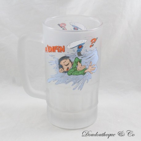 Gaston Lagaffe Bierkrug M'enfin! undurchsichtiges weißes Glas 16 cm Gaston Lagaffe Bierkrug M'enfin! undurchsichtiges weißes Glas 16 cm