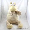 Vintage Nilpferd Plüsch SUPERTOYS Super Toys beige Stil Rumple Kunststoffaugen 65 cm