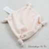 Flaches Katzenkuscheltier VERTBAUDET weiß rosa 4 Knoten 24 cm