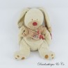 Kaninchen Plüsch NICOTOY Bastien Jacke burgunderbraun lächelndes Gesicht 25 cm