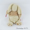 Kaninchen Plüsch NICOTOY Bastien Jacke burgunderbraun lächelndes Gesicht 25 cm