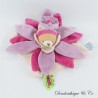 Flaches Kuscheltier Bär DOUDOU ET COMPAGNIE Tatoo lila Blütenblatt 22 cm