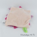 Flaches Kuscheltier Bär DOUDOU ET COMPAGNIE Tatoo Rosa und lila Blütenblatt DC 254266 22 cm
