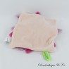 Flaches Kuscheltier Bär DOUDOU ET COMPAGNIE Tatoo Rosa und lila Blütenblatt DC 254266 22 cm
