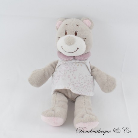 NOUKIE'S Lila Bär Plüsch Weiß Kleid 25 cm