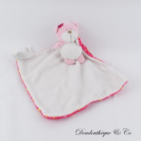 SHIMA weiß-rosa Bär Taschentuch Kuscheltier 36 cm SHIMA weiß-rosa Bär Taschentuch Kuscheltier 36 cm