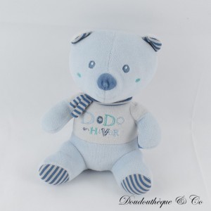 Bär Plüsch CANDY CANE DODO IM WINTER BLAU SITZEND 18 cm