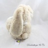 LASCAR beige Kaninchen Plüschschal beige gestickte Blume 27 cm