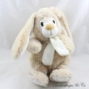 LASCAR beige Kaninchen Plüschschal beige gestickte Blume 27 cm
