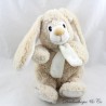 LASCAR beige Kaninchen Plüschschal beige gestickte Blume 27 cm