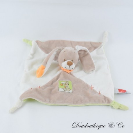 INFLUX Beige Orange Bandana Flache Decke Sitting Rabbit 27 cm INFLUX Beige Orange Bandana Flache Decke Sitting Rabbit 27 cm