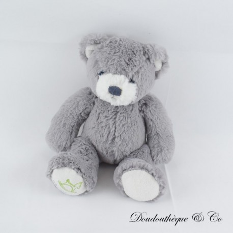 Teddybär CARREBLANC Quadrat Weiß Schaukelpferd Muster Grau 25 cm Teddybär CARREBLANC Quadrat Weiß Schaukelpferd Muster Grau 25 cm