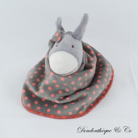 Doudou réversible âne VERTBAUDET ânesse fille garçon rayures pois 24 cm Doudou réversible âne VERTBAUDET ânesse fille garçon rayures pois 24 cm