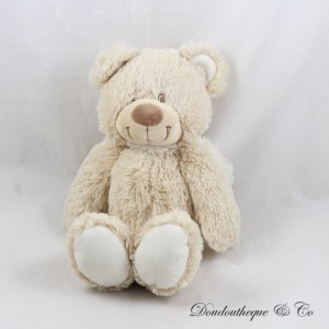 Teddybär TEX BABY lächelnder Bär beige weißer Schal 28 cm