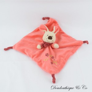 Flachdecke Hase VETIR rosa Stickerei Blumenschal braun 24 cm