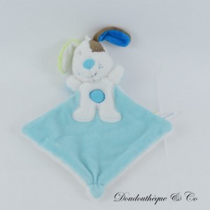 Flaches Hundekuscheltier SUCRE d'orge blau weiß braun Kokarde 23 cm
