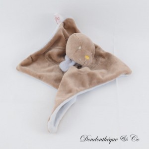 Flaches Kuscheltier taupe BENGY Schal blaubraun und blau 30 cm