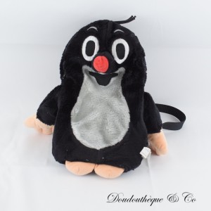 Krtek The Little Mole Schwarz und Grau Vintage Cartoon Plüsch Rucksack 30 cm