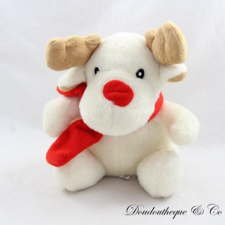 Plüsch Rentier FIZZY Hirsch Beige Roter Schal Plüsch Rentier FIZZY Hirsch Beige Roter Schal
