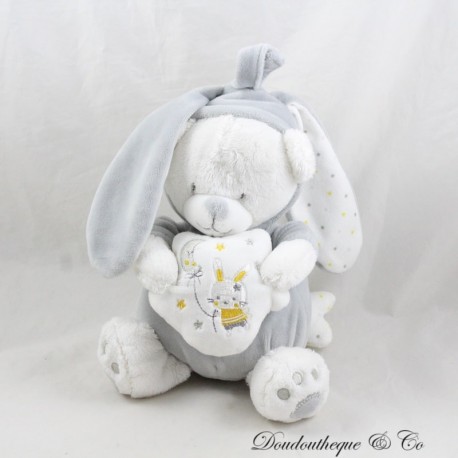 Peluche musicale ours MAX & SAX Carrefour capuche lapin gris étoile cerf volant lune 25 cm Peluche musicale ours MAX & SAX Carrefour capuche lapin gris étoile cerf volant lune 25 cm