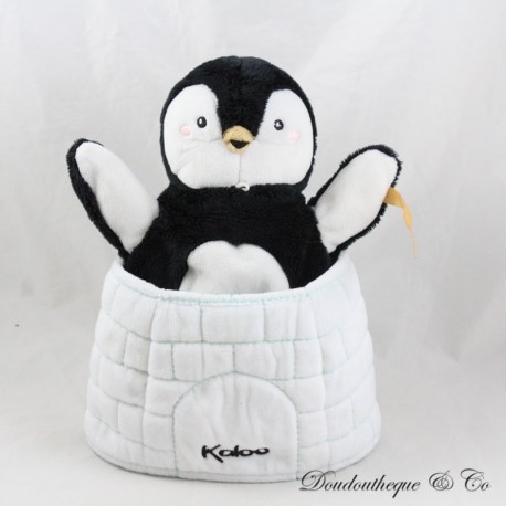 Kuscheltier Marionette Gabin Pinguin KALOO Iglu Verstecken schwarz blau weiß 30 cm Kuscheltier Marionette Gabin Pinguin KALOO Iglu Verstecken schwarz blau weiß 30 cm