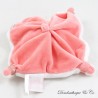 Doudou plat chat DOUDOU ET COMPAGNIE Meli Melo pétales blanc rose poudré 16 cm