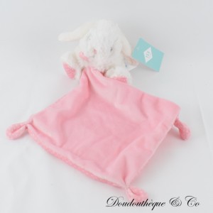 Kaninchen Einstecktuch Kuscheltier TEX BABY rosa weiß Tupfen 11 cm NEU