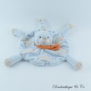 Flache Katze Kuscheltier KIMBALOO Schal orange Blau oval grau 4 Beine La Halle 23 cm
