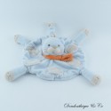 Flache Katze Kuscheltier KIMBALOO Schal orange Blau oval grau 4 Beine La Halle 23 cm