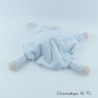 Flache Katze Kuscheltier KIMBALOO Schal orange Blau oval grau 4 Beine La Halle 23 cm