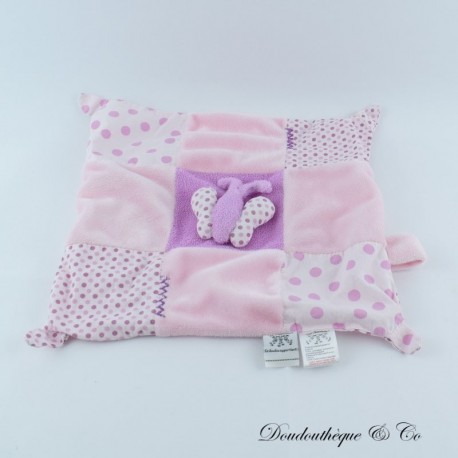 LES CHATOUNETS rosa Polka Dot Schmetterling flaches Kuscheltier 26 cm LES CHATOUNETS rosa Polka Dot Schmetterling flaches Kuscheltier 26 cm