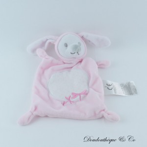 Flaches Kaninchen Kuscheltier GRAIN DE BLÉ rosa Stickerei Libellen Rechteck 23 cm