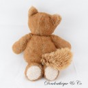 Peluche renard MAISONS DU MONDE marron ventre blanc poils longs 38 cm