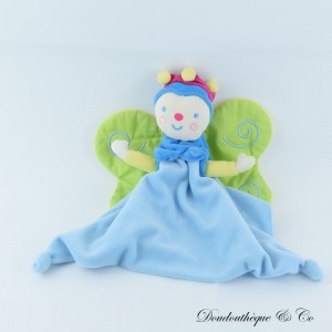 Elfenpuppe Kuscheltier KATHERINE ROUMANOFF Vertbaudet blauer Schmetterling 24 cm
