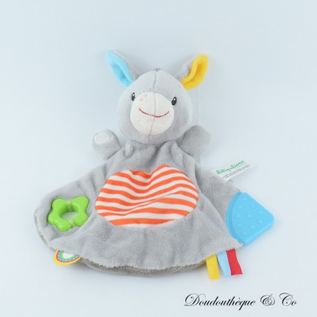 Esel-Kuscheltier MINIMI Lilliputiens grauer Schnullerclip 22 cm