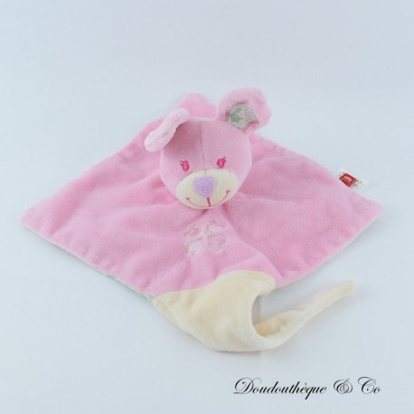 Flaches Kuscheltier Hase TEX Schnullerclip in rosa und beige Carrefour 35 cm Flaches Kuscheltier Hase TEX Schnullerclip in rosa und beige Carrefour 35 cm