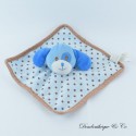 DOLLARAMA Blaubraune Polka Dot Flachdecke mit blauer Rassel 20 cm