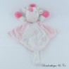 Kuh Flachdecke KIMBALOO Weiß Rosa Blumen 36 cm