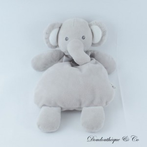 Doudou semi plat éléphant INTERCOMMERCE ESPA gris 27 cm