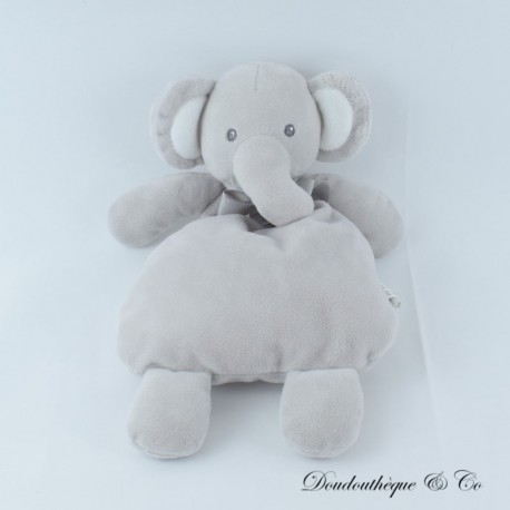 Doudou semi plat éléphant INTERCOMMERCE ESPA gris 27 cm Doudou semi plat éléphant INTERCOMMERCE ESPA gris 27 cm