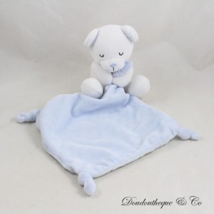 Bär Einstecktuch Kuscheltier NICOTOY Simba Toys blau weiß Schläferaugen 35 cm