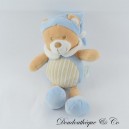 MES PETITS CAILLOUX Cmp Bär Plüsch Blau und Beige 25 cm