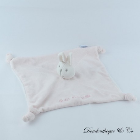 Flaches Kaninchen Kuscheltier CADET ROUSSELLE weiß rosa Stickerei 27 cm Flaches Kaninchen Kuscheltier CADET ROUSSELLE weiß rosa Stickerei 27 cm