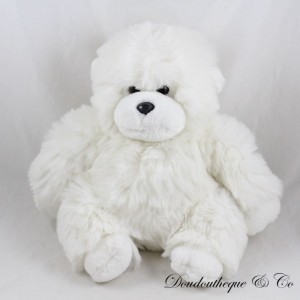 Gorila blanco de peluche de mono de pelo largo