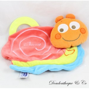 CHICCO rosa grüne Schnecke flaches Kuscheltier